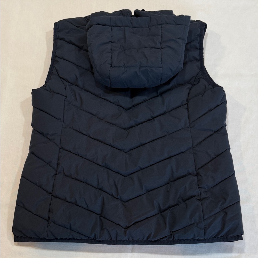 Lauren Ralph lauren Navy Quilted Puffer Vest Hooded Zip Front RLL Logo Size Med. - Picture 6 of 15